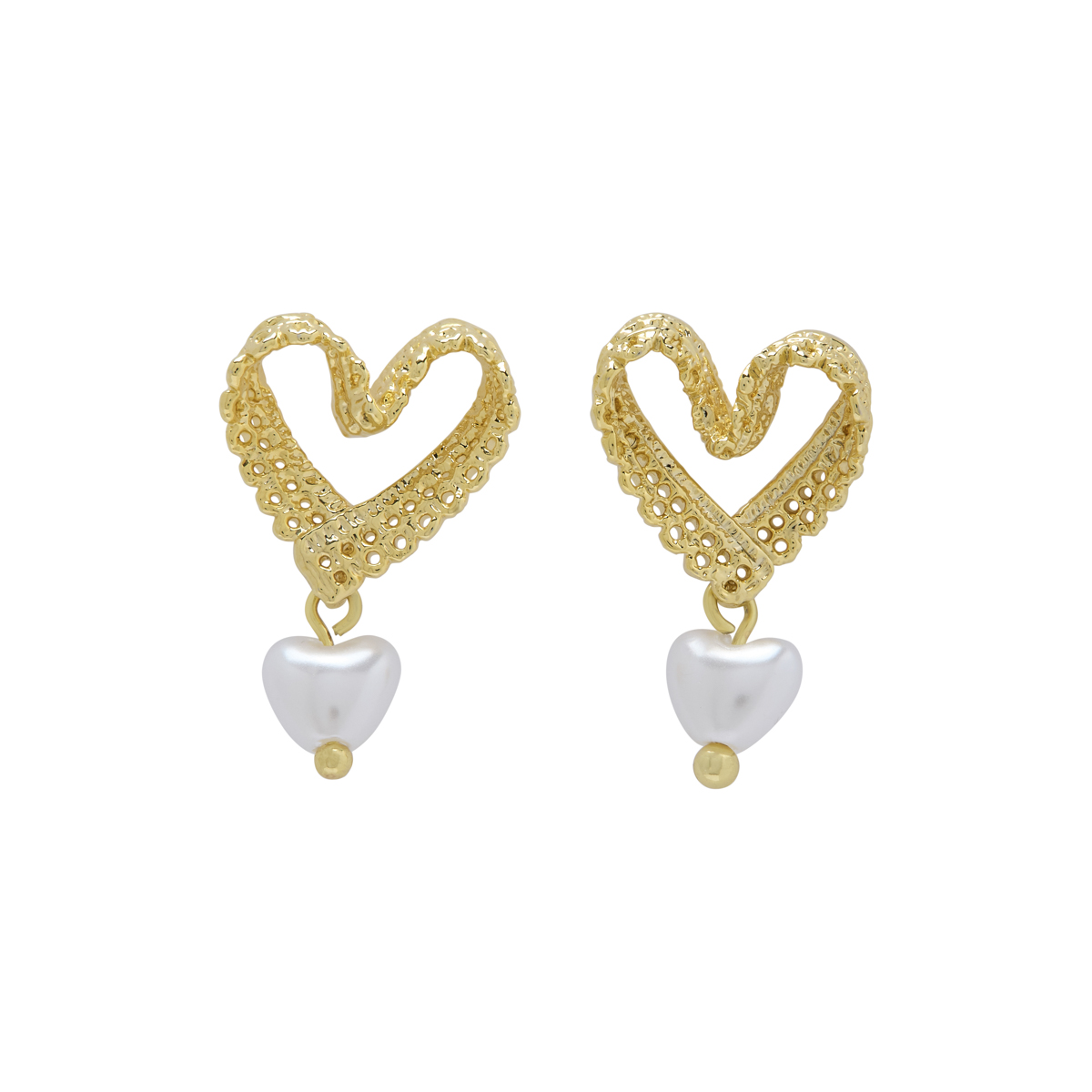 Heart lace stud earrings